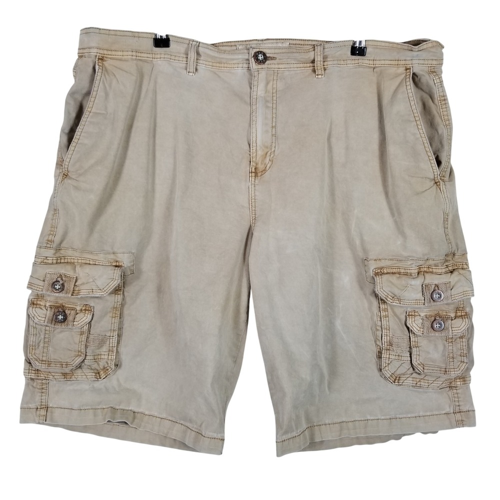 BKE Daniel Cargo Shorts Mens‎ 44 Khaki Tan Athletic Fit Cotton Blend 86797